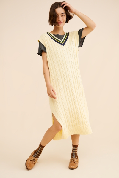 white christmas dresses V Neck Sweater Mini Dress with Color Contrast main image 1