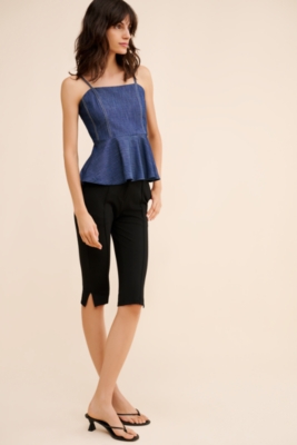 Denim Peplum Top | Nuuly