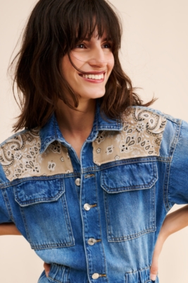 Bandana Denim Jumpsuit Nuuly