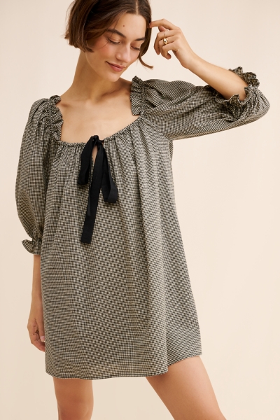 cute summer mini dresses Charming Bohemian Ivory & Lilac Patchwork Mini Dress