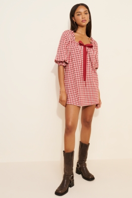 Sleeveless Plaid Tent Maxi Dress