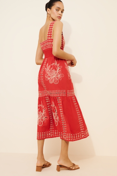 Fawn Embroidered Eyelet Midi Dress | Nuuly