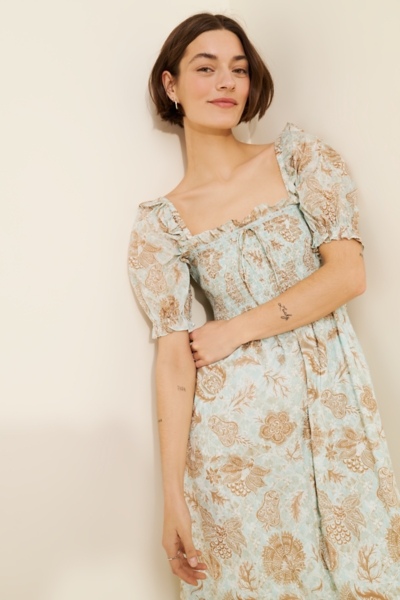white christmas dresses Scarlett Butterfly Midi Dress In White main image 0