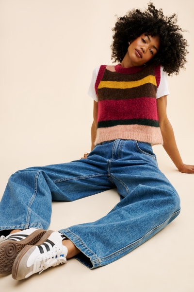 Wide Stripe Wool Blend Sweater Vest | Nuuly