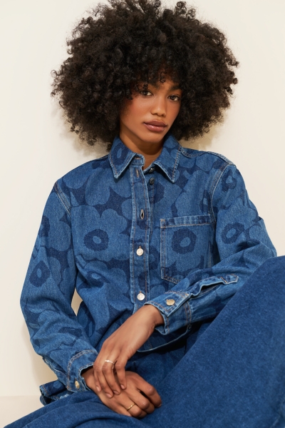 Unikko Denim Floral Shirt Jacket | Nuuly