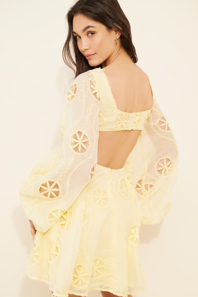 sachin and babi light blue dress Chiffon Babydoll Dress in White