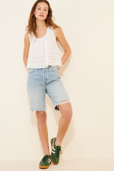 Nala Croppded knit top 水陸両用 Marina Eyelet Tank | Nuuly