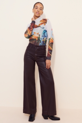 Paulie Printed Mock Neck Top