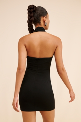 Corsage halter mini dress sales