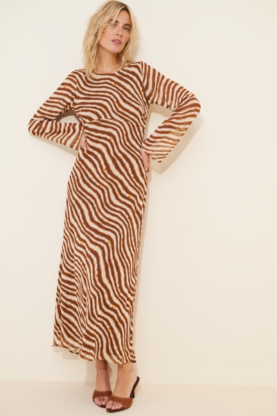 nuuly long sleeve dress Paisley Long-Sleeve Maxi Dress