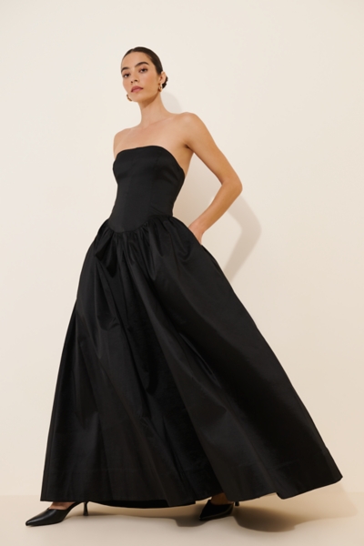 casual blue maxi dress Caelyn Tiered a scooped v Rouge Long Cool Woman (In Size:dress size pants : 36