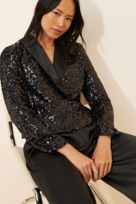 Cropped Sequin Blazer