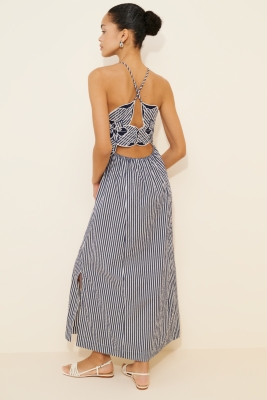 Hibiscus Cutwork Cotton Midi Dress