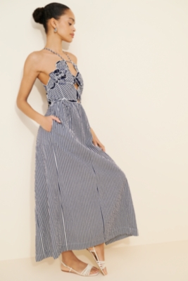 Hibiscus Cutwork Cotton Midi Dress