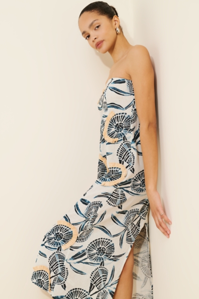 The Aliza Strapless Linen Blend Maxi Dress | Nuuly