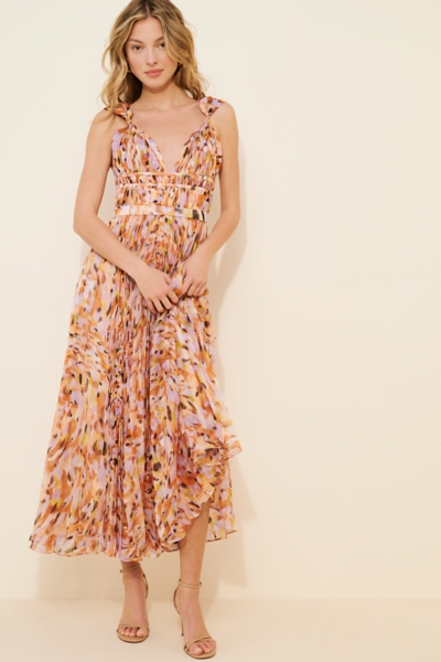 sachin and babi light blue dress Neve Pleated Chiffon Dress