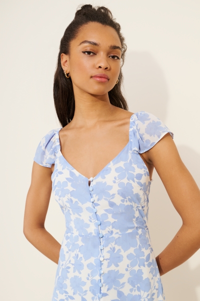 Floral Scoop Back Midi Dress | Nuuly