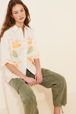 トップス UND SCALLOPE EMBROIDERY OVERSIZE SHIRT UND SCALLOPE EMBROIDERY OVERSIZE SHIRT