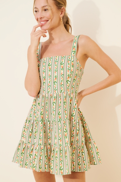 Linen Blend Floral Bow Mini Dress | Nuuly