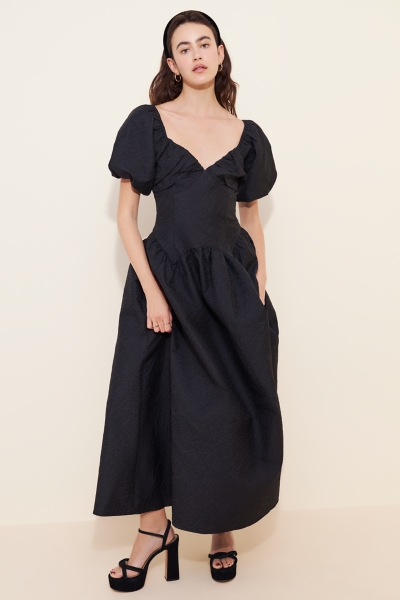 Drop Waist Puff Sleeve Maxi Dress | Nuuly