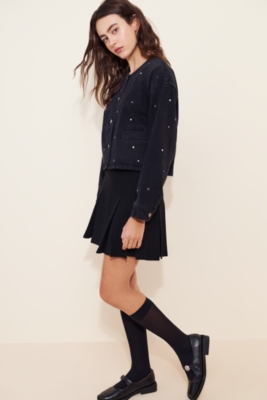 Collarless Crop Grommet Jacket | Nuuly