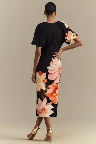 cowl neck black midi dress Black Midi Dress with Front Side Tie – Haven LaRae Boutique