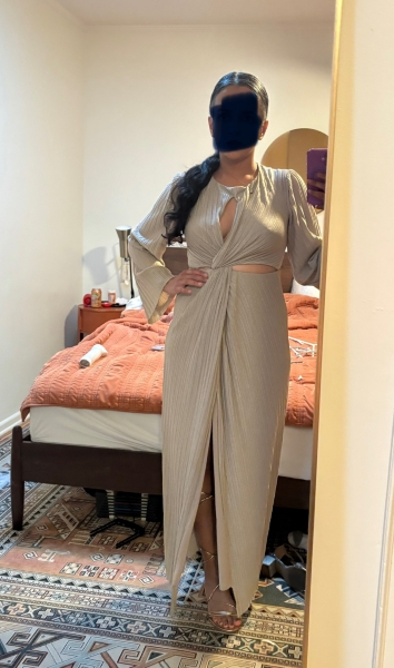 significant other long-sleeve cutout twist maxi dress Long-Sleeve Cutout Twist Maxi Dress