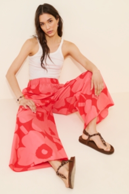 【marimekko】Voimakukka Unikko コットン ワイドパンツ Voimakukka Unikko Trousers | Marimekko