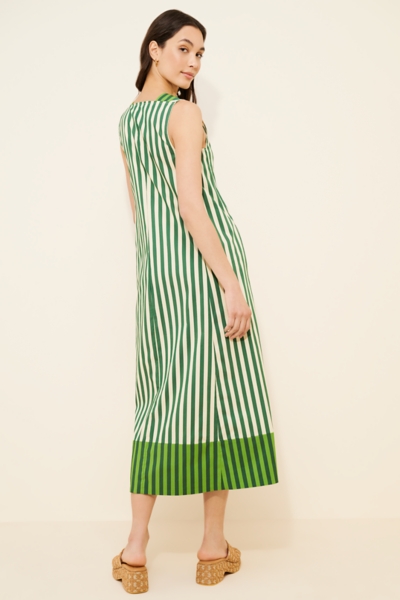 poplin dress green Dash and Dot - GREEN POPLIN MIDI main image 0