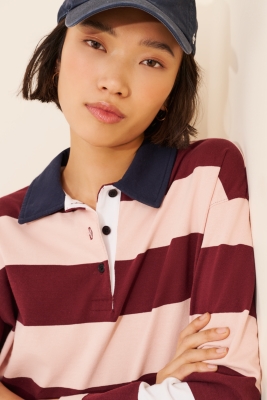 メイドウェル Madewell Hannah Rugby Polo レディース シャツ トップス Luxury Forest Amazon.com: Madewell Women's Hannah Rugby Polo, Luxury