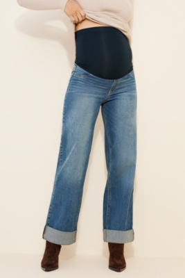 Maternity Cuffed Wide Leg Jeans