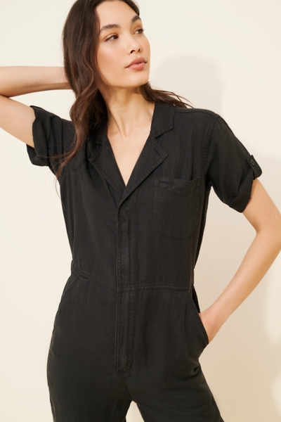 Short Sleeve Linen Zip Jumpsuit | Nuuly