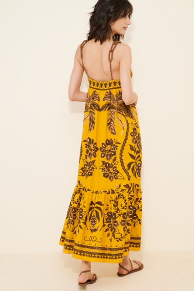 gold oasis dress Printed Chiffon Oasis Dress – ELIE SAAB main image 0