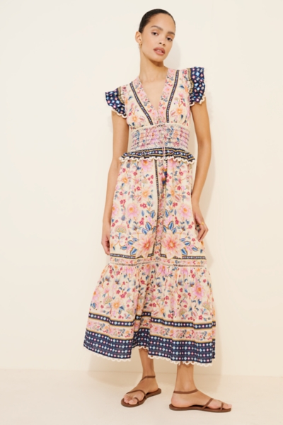 superbloom tapestry cream maxi dress FARM RIO SUPERBLOOM TAPESTRY CREAM MAXI DRESS