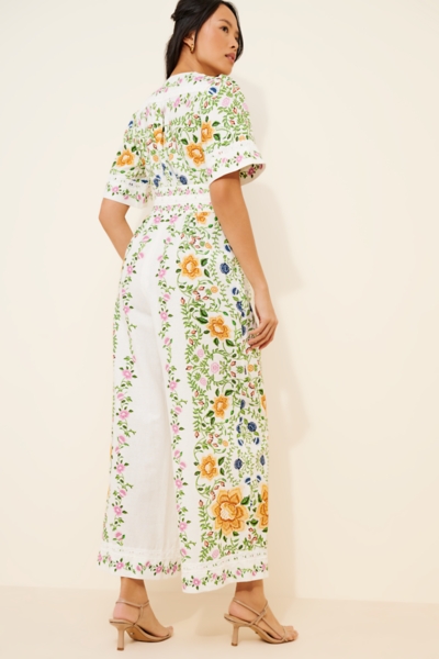 Folk Floral Linen Blend Jumpsuit | Nuuly
