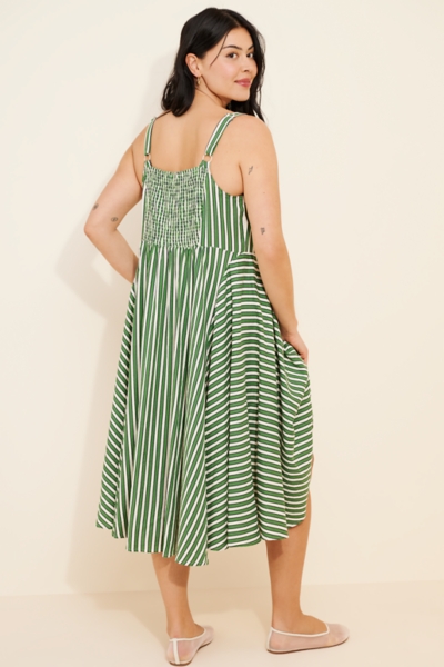 knee length dresses for ladies Lewisa Maxi Dress Green Stripe main image 1
