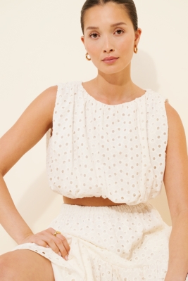 Nalley Eyelet Crop Top