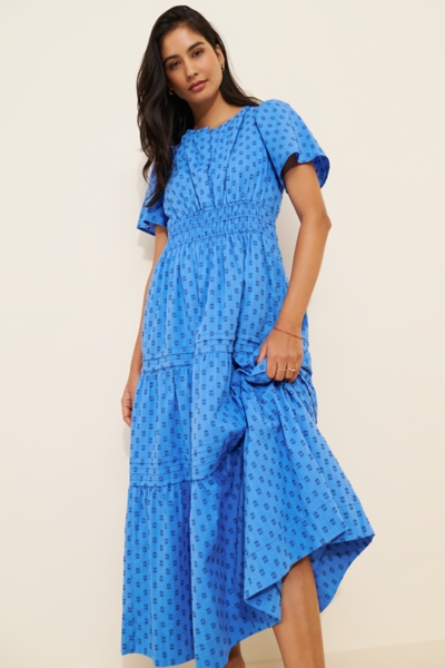 Short-Sleeve V-Neck Textured Somerset Dress | Nuuly