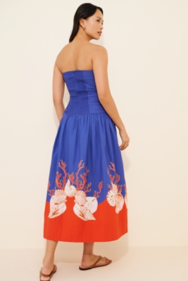 Carolina K ★ Malla Strapless Drop-Waist Midi Dress Carolina K Malla Strapless Drop-waist Midi Dress In White