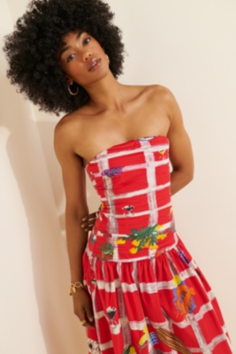 Malla Drop Waist Midi Dress