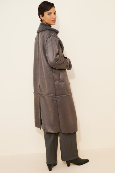 Eiffel Vegan Suede Longline Coat | Nuuly