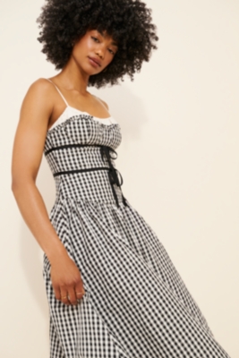 ROSARYMOON Gingham Body Fit Dress ベージュ