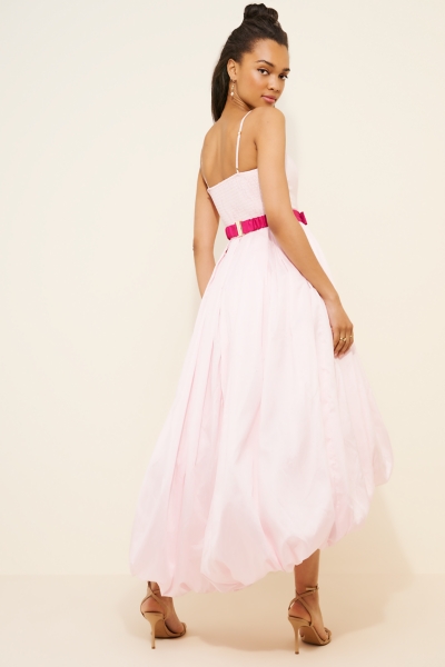 Bubble Hem Bow Waist Midi Dress | Nuuly