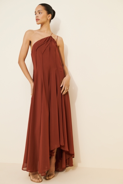 chinese dress ladies Ronny Kobo Women's Naila Lace Maxi Dress, Chocolate Brown, Medium at Amazon  Women's Clothing store main image 1