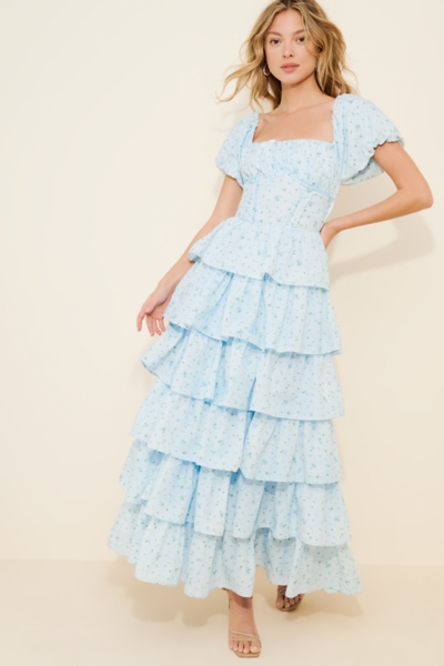 white christmas dresses Louella Maxi Dress - Astley Blue main image 0