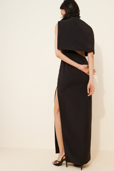 knee length dresses for ladies Zaloma Cut Out Maxi Dress Black main image 1