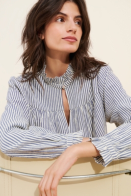 Popover Textured Stripe Shirt | Nuuly