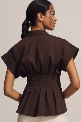 The Tobie Belted Pleated Blouse