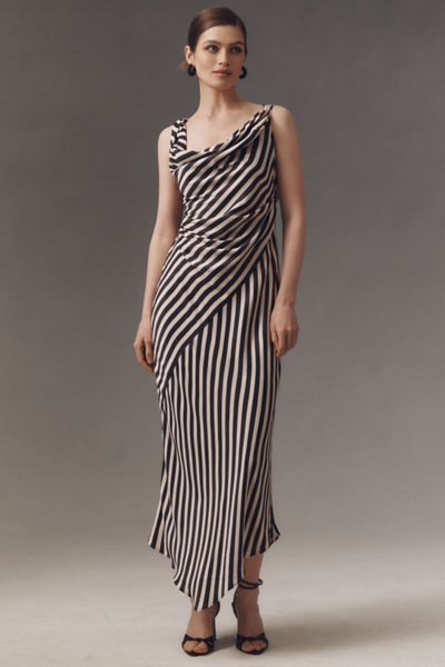 Stripe Cowl-Neck Maxi Dress | Nuuly