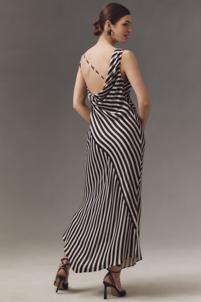 sachin and babi light blue dress Stripe Cowl-Neck Maxi Dress
